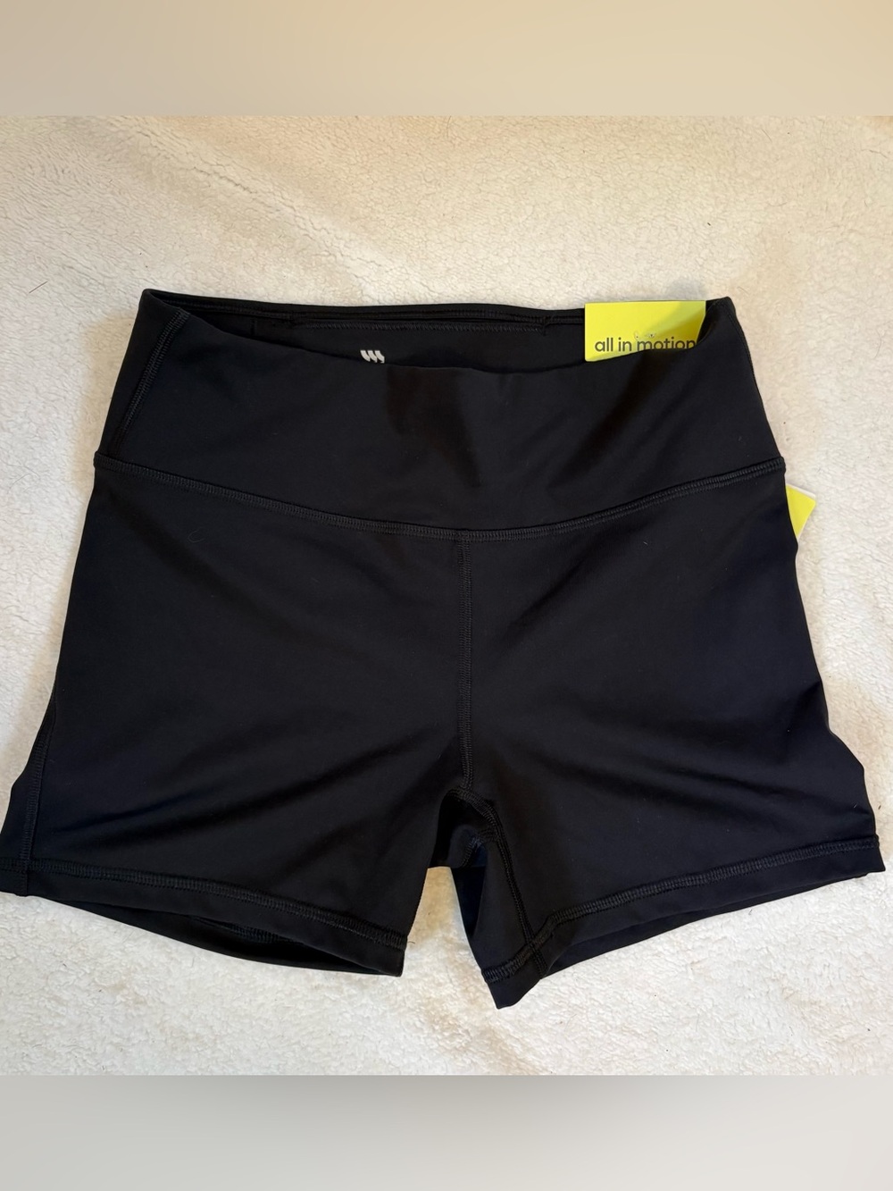 all in motion Black brushed sculpt Performance bike shorts, NWT size M